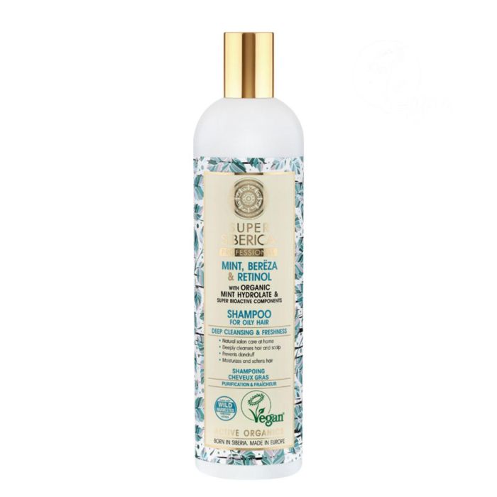 Natura Siberica Menta abedul retinol champu profesional cabello graso 400 ml