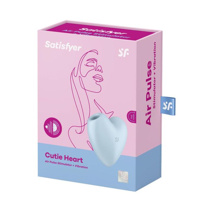Satisfyer Cutie heart estimulador y vibrador de aire azul