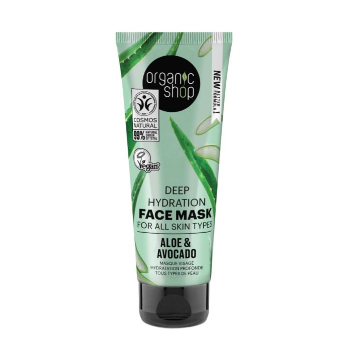 ORGANIC SHOP Mascarilla Facial Hidratación Profunda Aguacate y Aloe Vera Piel Seca/Normal 75ml