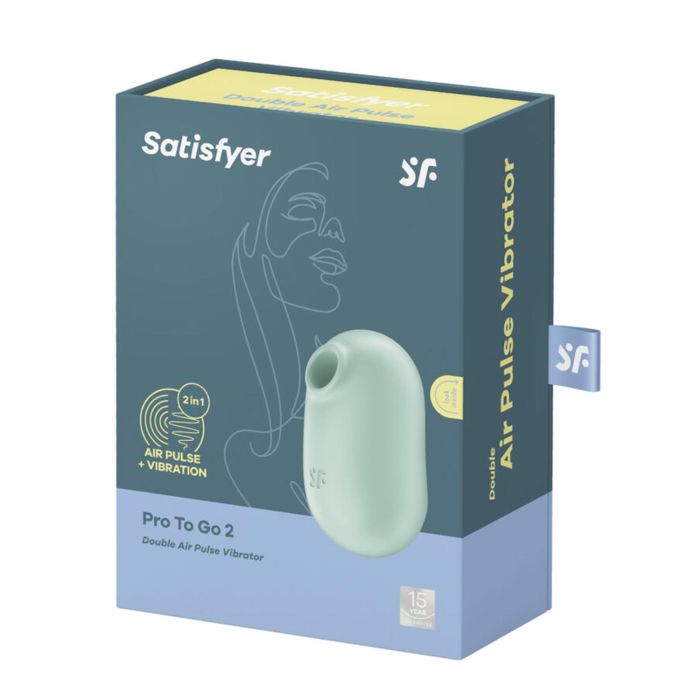 Satisfyer Pro to go 2 vibrador doble air pulse menta
