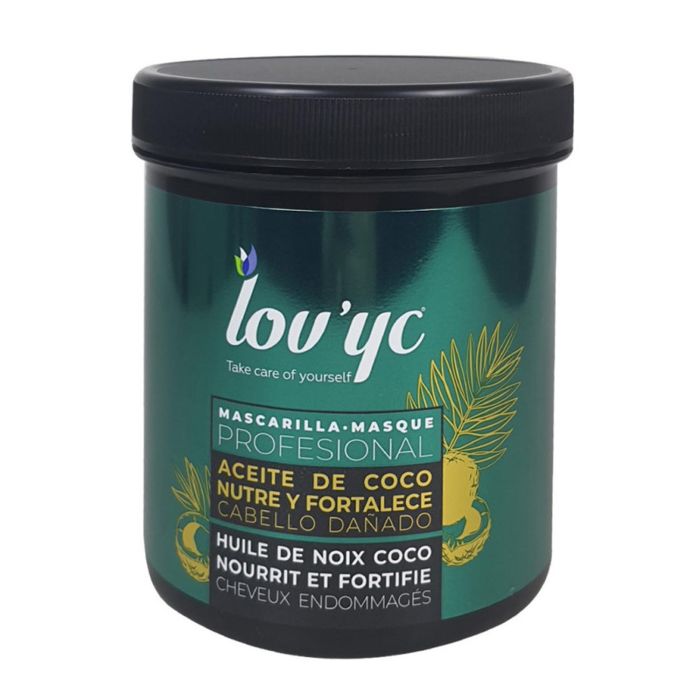 Lovyc Nutre y fortalece aceite de coco mascarilla cabello dañado 700 ml
