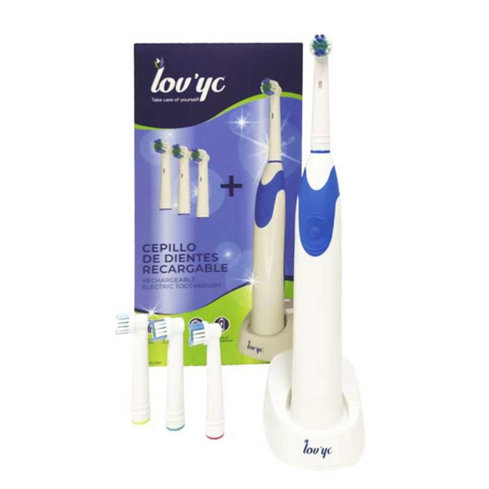 Lovyc Recargable cepillo de dientes electrico 4 cabezales