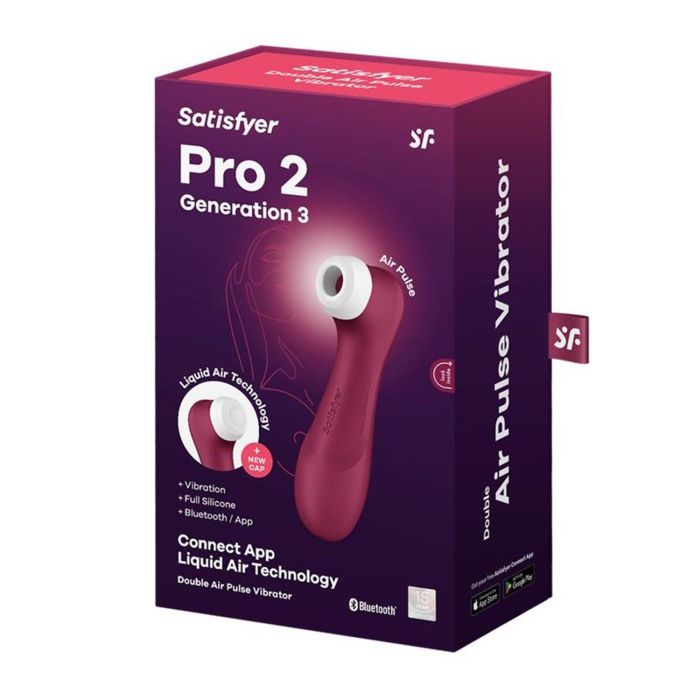 Satisfyer Pro2 vibrador de aire doble generation 3 vino rojo con app
