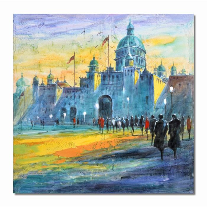 Lienzo DKD Home Decor Lienzo Madera MDF 100 x 3 x 100 cm 1