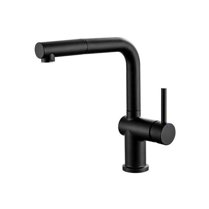 Edouard Rousseau AAAQX11034 Mezclador de fregadero SQUARE con ducha extraíble, negro