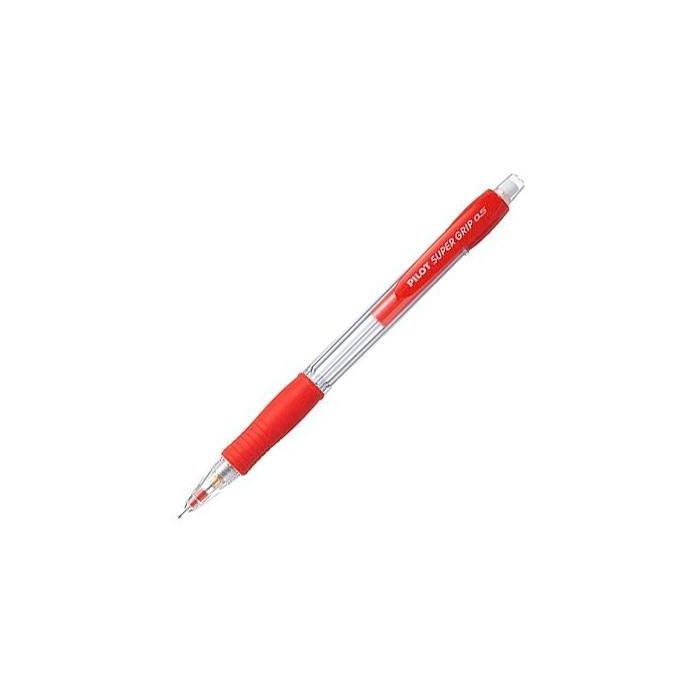 Pilot Portaminas H-185 Supergrip 0.5 mm con Goma de Borrar Rojo (Pack de 12 Unidades) (12 Unidades)