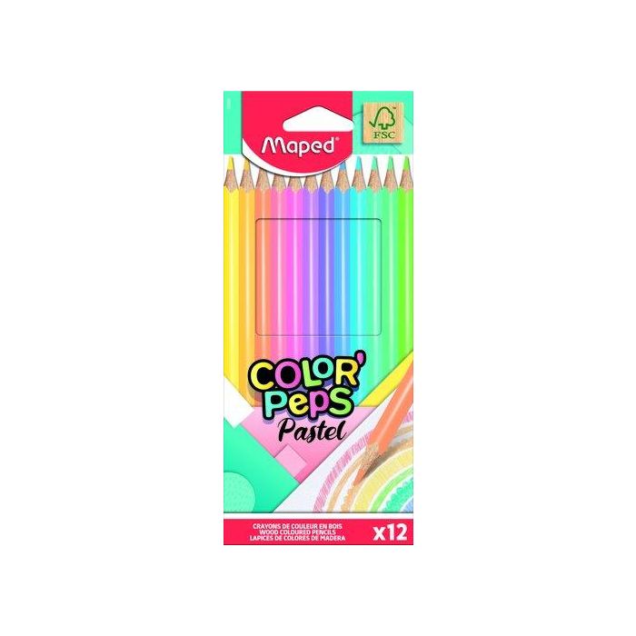 Maped Lápices De Colores Color'Peps Pastel Surtidos Estuche 12 Unidades