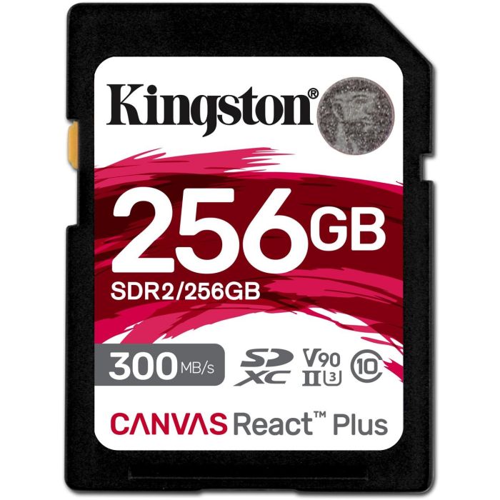 Kingston Canvas React Plus Tarjeta SDXC 256GB UHS-II U3 V90 300MB/s Lectura 260MB/s Escritura para 4K/8K