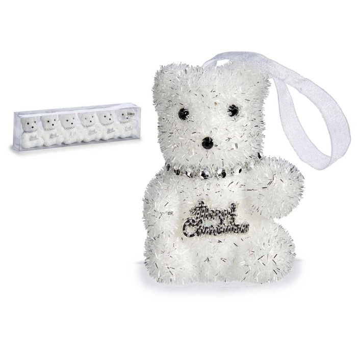 Set 6 Osos Blanco Brillante con Detalle Plata Navidad Krist+ 5x7x5.5 cm (24 Unidades) Set 6 Osos Blanco Brillante con Detalle Plata Navidad Krist+ 5x7x5.5 cm (24 Unidades)