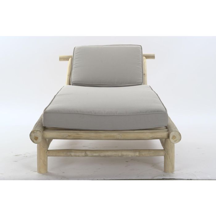 DKD Home Decor Tumbona Balines Natural Gris Teca y Poliester 209 x 36 x 86 cm 5