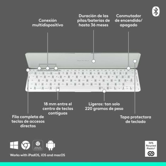 Teclado Logitech Blanco QWERTY 4