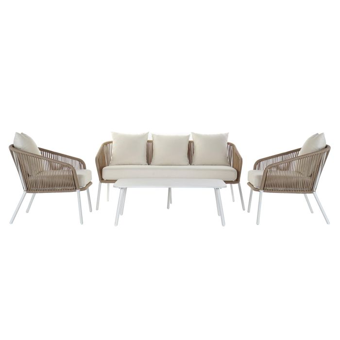Sofa Terraza Y Jardin DKD Home Decor Blanco Beige 72 x 70 x 151.5 cm Set de 4 Sofa Terraza Y Jardin DKD Home Decor Blanco Beige 72 x 70 x 151.5 cm Set de 4