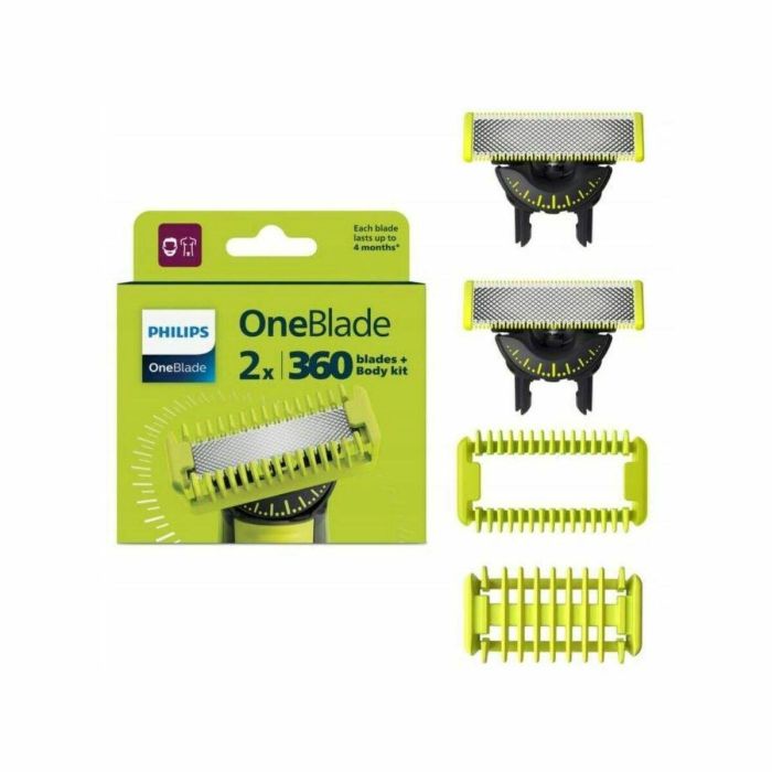 Philips OneBlade QP624/50 Cuchillas de Repuesto de Acero Inoxidable, 2 Cuchillas con Protección para la Piel 11