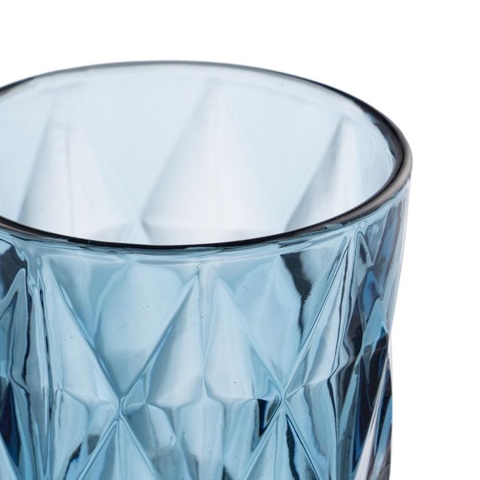 Vaso Azul Cristal Decoración 8 X 8 X 12,50 cm