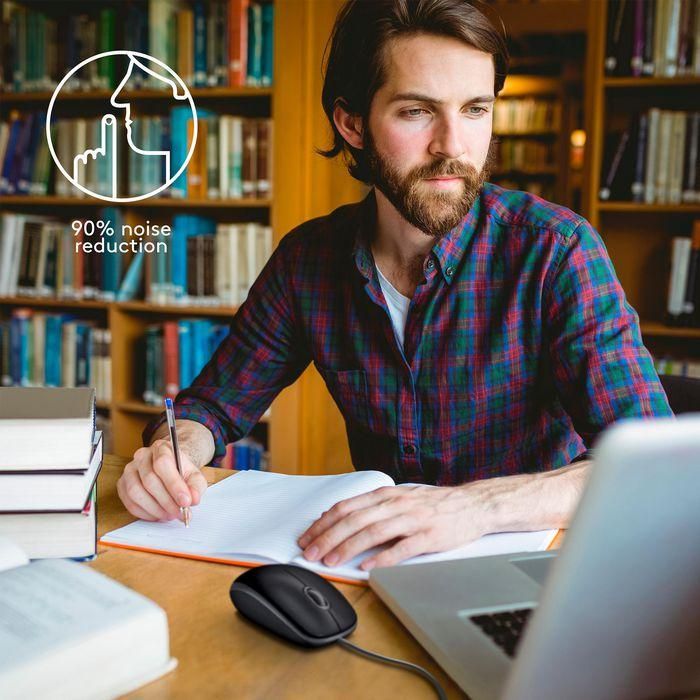 Logitech B110 Silent Ratón USB Óptico Silencioso Plug & Play Ambidextro Negro 1