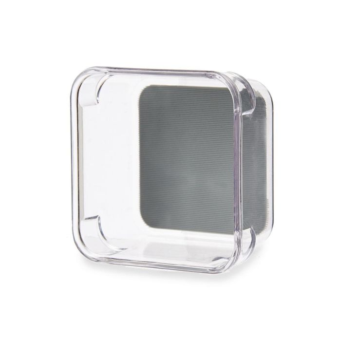 Kinvara Organizador con Antideslizante 9.3x4.5x9.3 cm Plástico Reciclado PET y TPR Gris y Transparente (Set de 24)