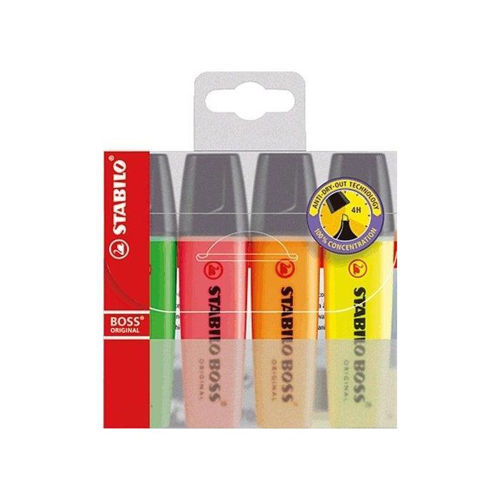 Stabilo Marcador Fluorescente Boss Original C-Surtidos Blíster 4 Ud