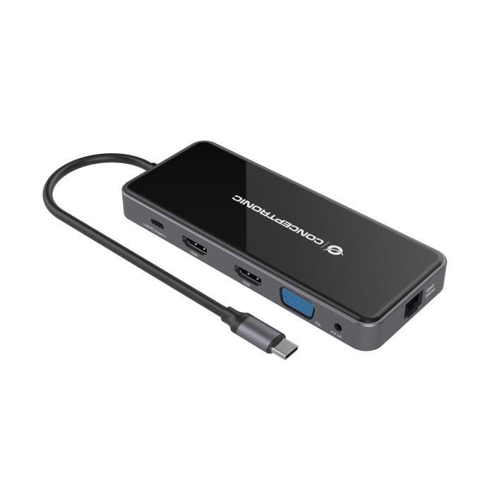 CONCEPTRONIC ADAPTADOR USB-C 12IN1 HDMIx2 VGA USB-C DATOS USB-A AUDIO LAN GIGABIT LECTOR DE TARJETAS DONN15G 7 CONCEPTRONIC ADAPTADOR USB-C 12IN1 HDMIx2 VGA USB-C DATOS USB-A AUDIO LAN GIGABIT LECTOR DE TARJETAS DONN15G 7