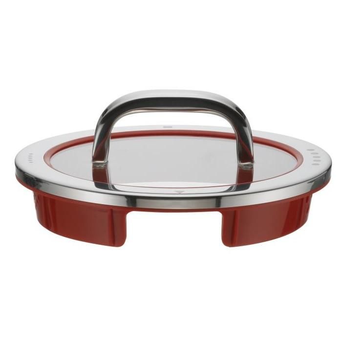 WMF 8900541245 Tapa de Cristal Function4 para Cacerola, Roja y Acero Inoxidable, 16 cm de Diámetro