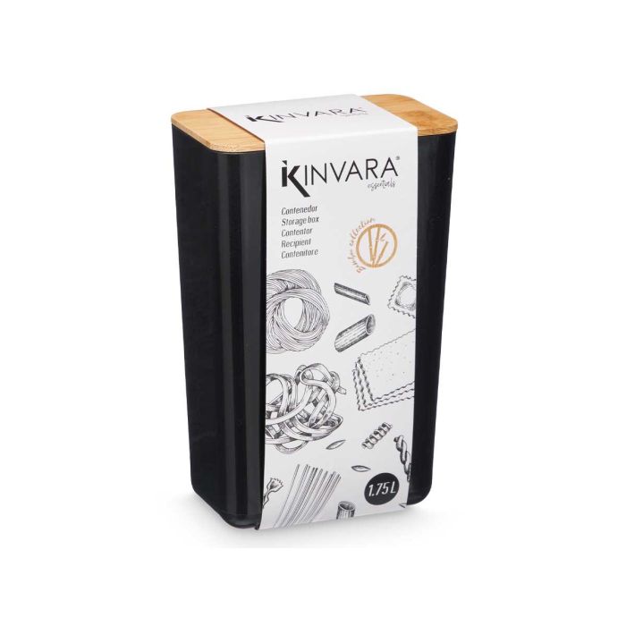 Tarro Rectangular Alto Negro 1,75L Kinvara 13X21CM (8 Unidades) 1 Tarro Rectangular Alto Negro 1,75L Kinvara 13X21CM (8 Unidades) 1