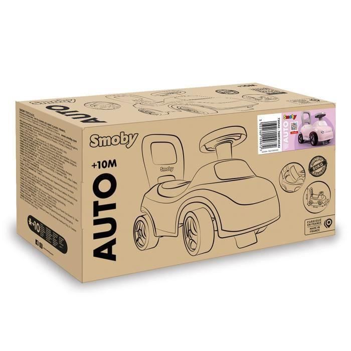 Smoby - Portabebés 2 en 1 - Auto Pink - Caja debajo del sillín + bocina - A partir de 10 meses - Hecho en Francia 4