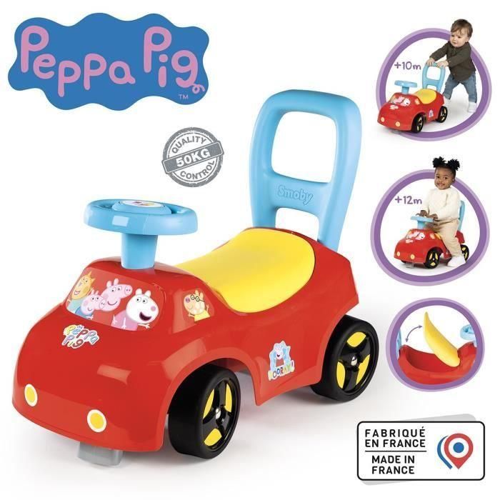 Smoby - Portabebés 2 en 1 - Peppa Pig - Caja bajo el sillín + bocina - A partir de 10 meses - Fabricado en Francia 1