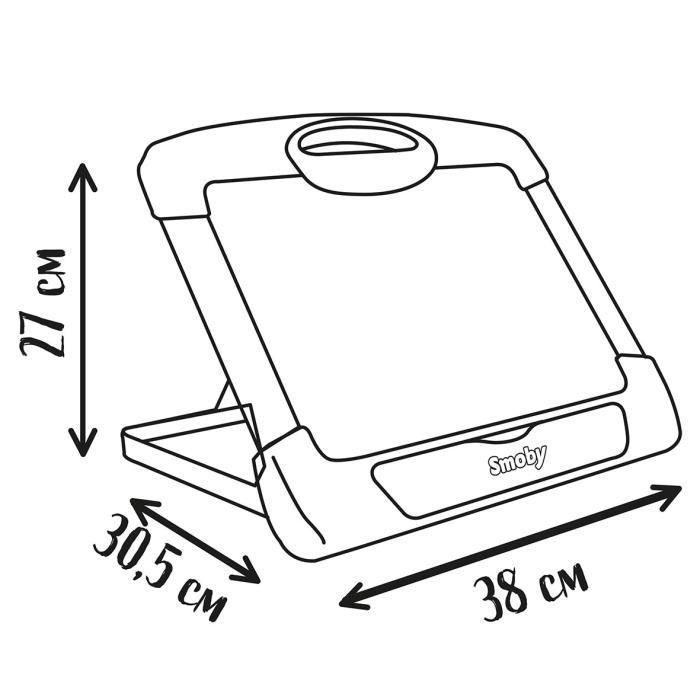 Smoby - Pizarra portátil - 3 usos diferentes - Incluye: 1 rotulador borrable, 4 páginas para colorear y 1 paño - Fabricado en Francia 3