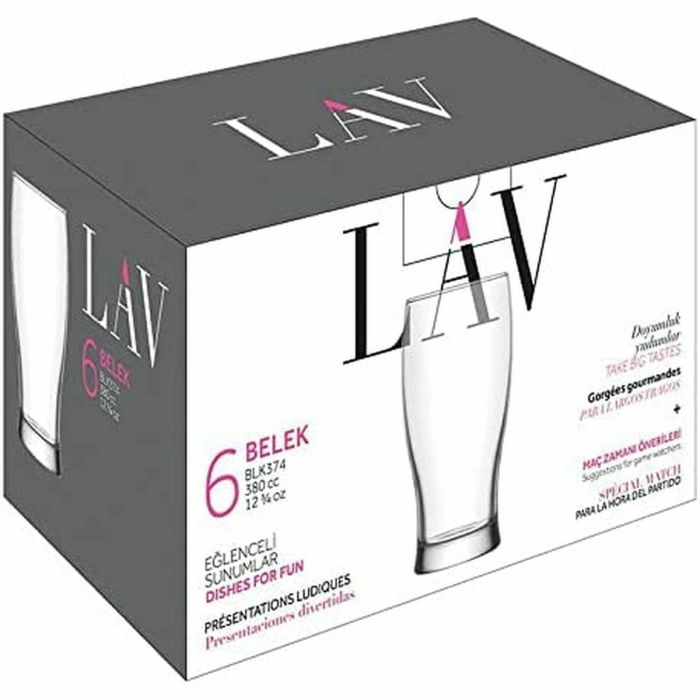 Vaso para Cerveza LAV Belek Cristal Transparente 6 Unidades (375 cc) 1 Vaso para Cerveza LAV Belek Cristal Transparente 6 Unidades (375 cc) 1