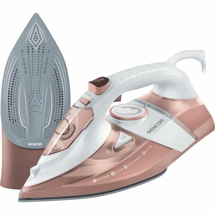 Plancha de vapor - SENCOR - SSI 8300RS - 3200 W - 350 ml - 45 g/min - Blanco / Rosa