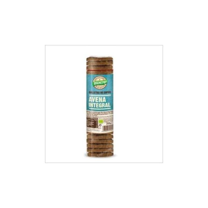 BIOCOP Galletas de Avena y Trigo Integral Bio 250g - Crujientes con Aceite de Girasol, fuente de fibra para tu desayuno o merienda