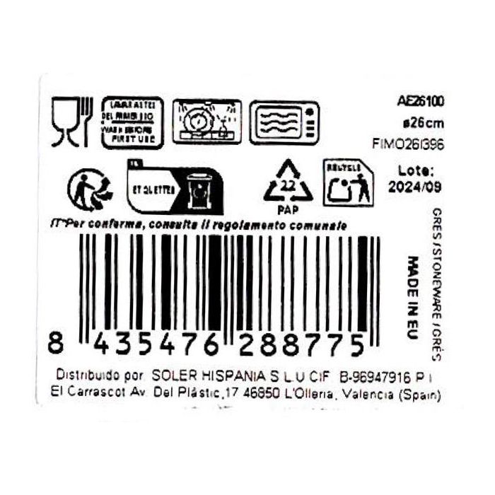 La Mediterranea Plato Llano Ø26 cm "Aelia" Monaco Brillo (6 Unidades) 2 La Mediterranea Plato Llano Ø26 cm "Aelia" Monaco Brillo (6 Unidades) 2