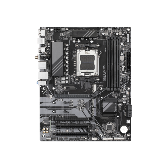 GIGABYTE B650 UD AX Placa Base - Compatible con CPUs AMD Ryzen Serie 9000, VRM de 6+2+2 fases, hasta 7600MHz DDR5 (OC), 1x PCIe 5.0 + 2x PCIe 4.0 M.2, LAN GbE, Wi-Fi 6, USB 3.2 Gen 2 1