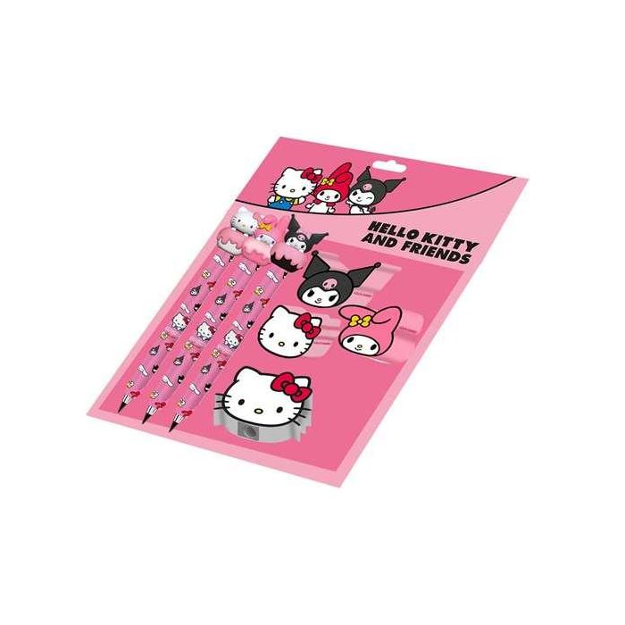 Karactermania Blister 3 Lapices Eternal + 3 Gomas + Sacapuntas Hello Kitty Mix Papelería Infantil