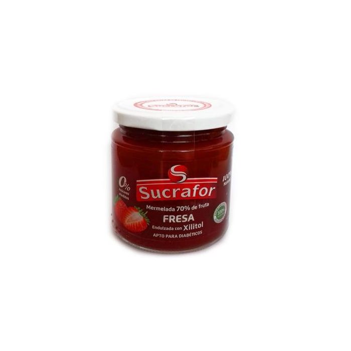 SUCRAFOR Mermelada de Fresa 70% Fruta Ecológica Sin Azúcar Añadido Apta Diabéticos 260g