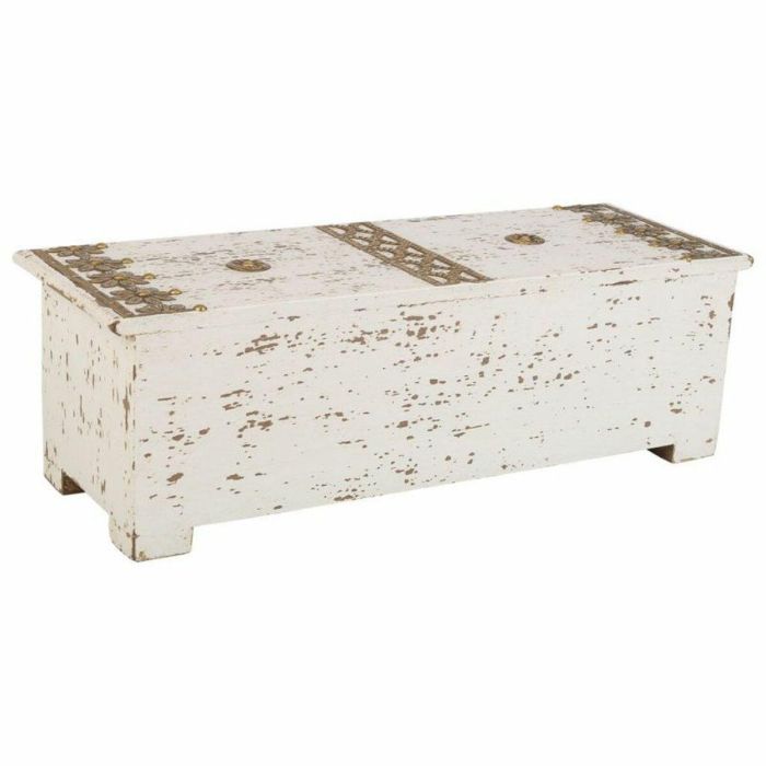 Caja-Joyero Alexandra House Living Blanco Verde Latón Madera MDF 15 x 10 x 36 cm 3 cajones 3