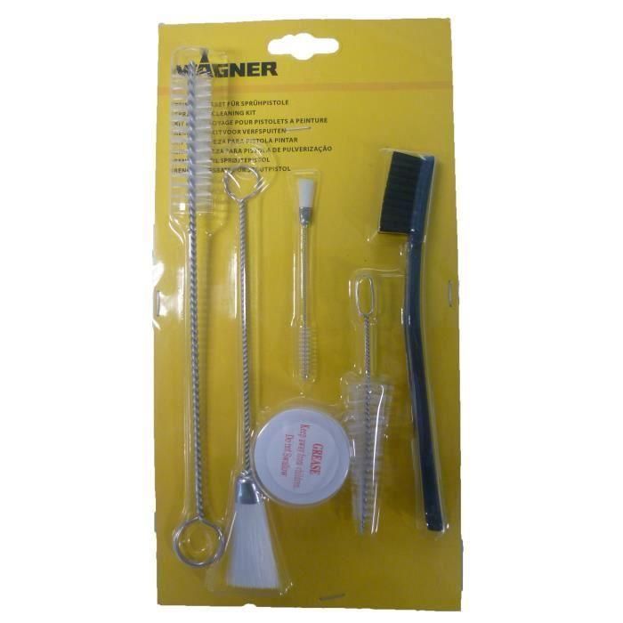 Wagner Kit de limpieza de pistola de pintura con 5 cepillos y grasa lubricante