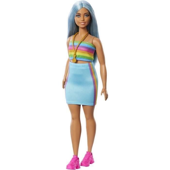 Muñeca Barbie Fashionista Top Arcoíris Hrh16 Mattel