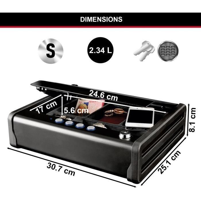 Master Lock Caja fuerte compacta de alta seguridad, apertura dual: código electrónico y llave, Acero 2.3 L 4
