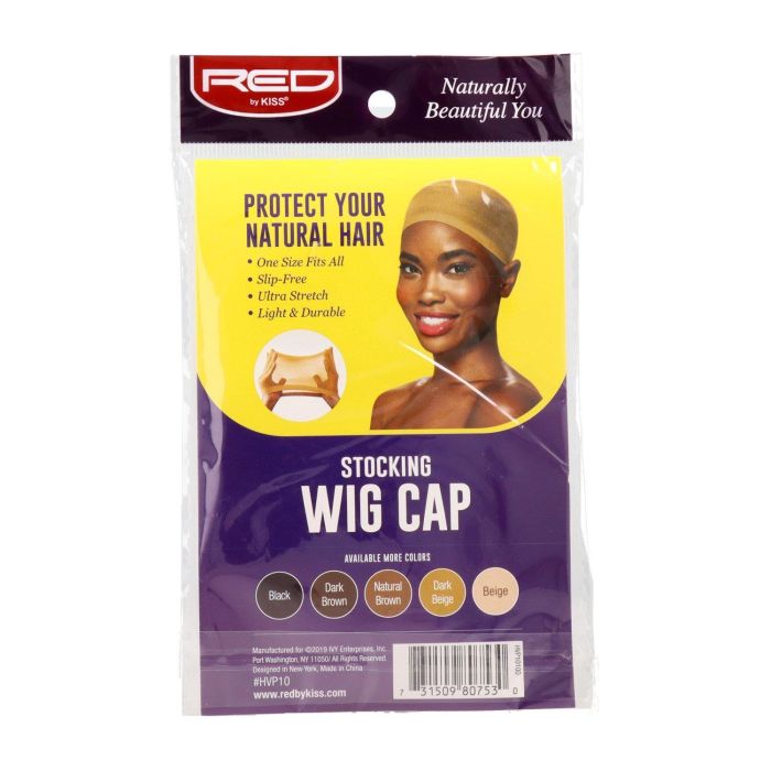 Red Kiss Gorro De Cabeza Stocking Wig Cap Dark Beige 5 Piezas