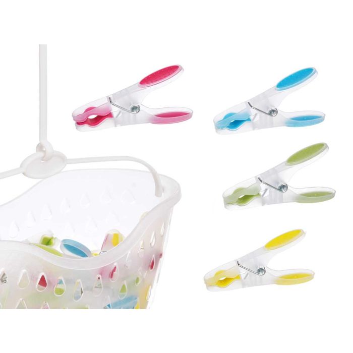 Cesta 24 Pinzas de Silicona Multicolor Arte Regal 24x11.5x12 cm (24 Unidades) 1 Cesta 24 Pinzas de Silicona Multicolor Arte Regal 24x11.5x12 cm (24 Unidades) 1