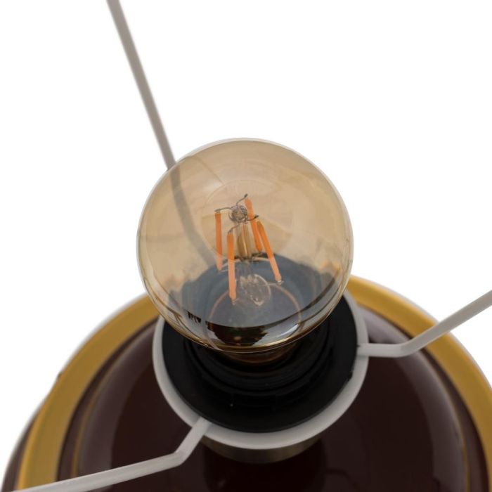 Lámpara Mesa Blanco-Marrón Porcelana 24 X 24 X 50 cm