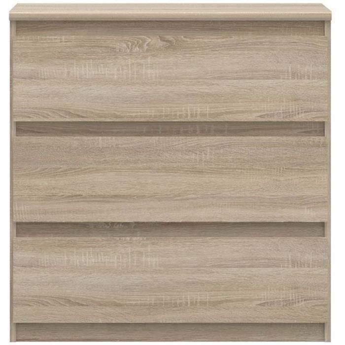 Cómoda CHELSEA 3 Cajones - Color roble - L 77,2 x P 42 x H 79,9 cm 5 Cómoda CHELSEA 3 Cajones - Color roble - L 77,2 x P 42 x H 79,9 cm 5