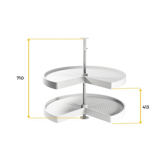 Emuca Juego de bandejas giratorias Shelvo 3/4, para módulo 900mm, Plástico y Aluminio, Blanco 3 Emuca Juego de bandejas giratorias Shelvo 3/4, para módulo 900mm, Plástico y Aluminio, Blanco 3