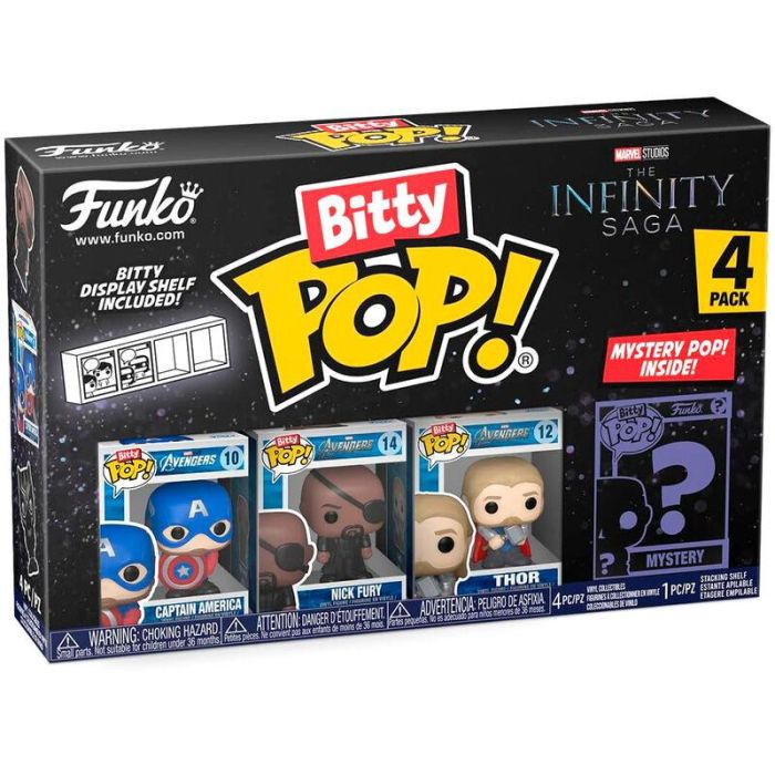 FUNKO Bitty POP! Marvel The Infinity Saga Capitan America Blister 4 figuras coleccionables con Bitty Pop! misterioso