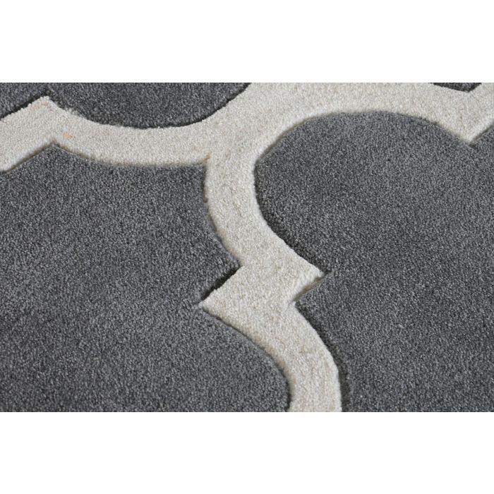 DKD Home Decor Alfombra Árabe Étnica Gris Crema 100% Poliéster 1800 gsm 230x160x2 cm Lavado en Seco 2