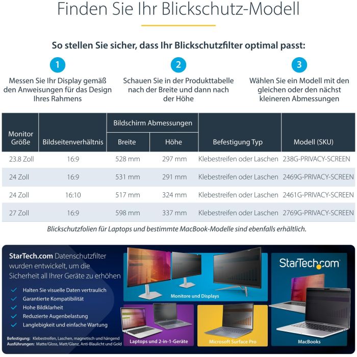 StarTech 24-INCH GOLD PRIVACY SCREEN 2