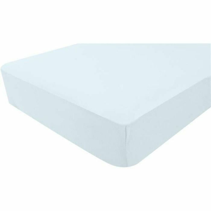 Domiva Sábana bajera de Jersey ligero para cuna de bebé, 130 g/m², malla elástica 70x140 cm Azul - Suave y Confortable.