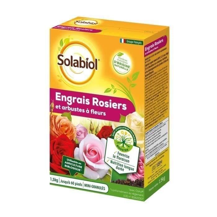 SOLABIOL SOROSY15 Fertilizante de rosas y arbusto floreciente - 1.5 Kg