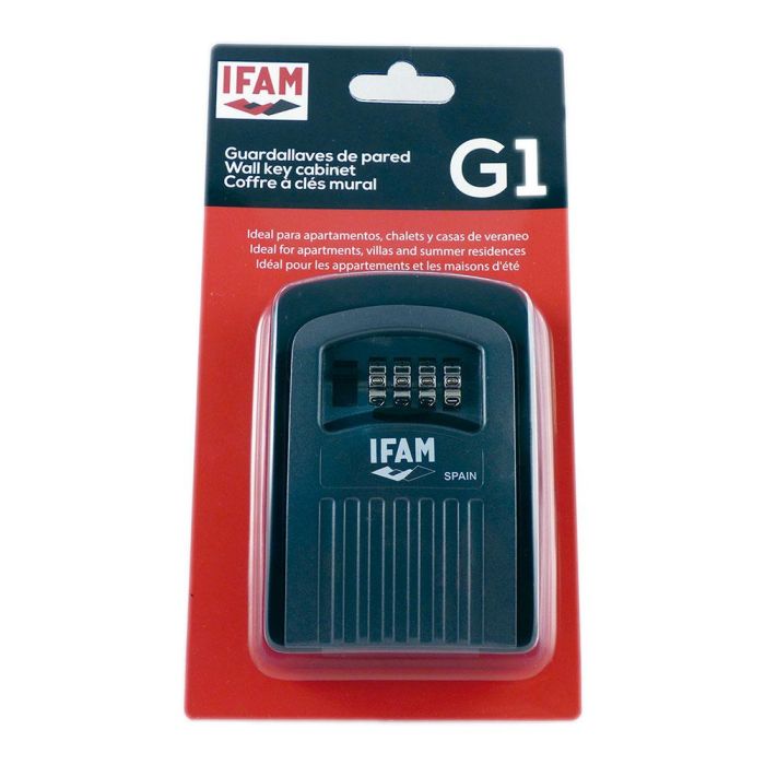 Ifam Guardallaves de pared G1, Caja de aleación de aluminio, 4 rodillos de 10 dígitos, Protector de humedad, Negro 4