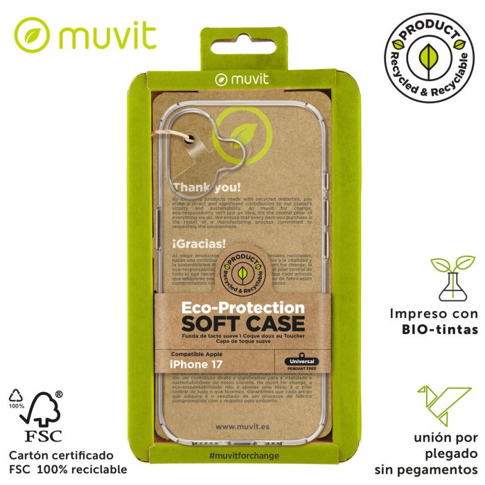 muvit for change funda compatible con Apple iPhone 17 transparente 3